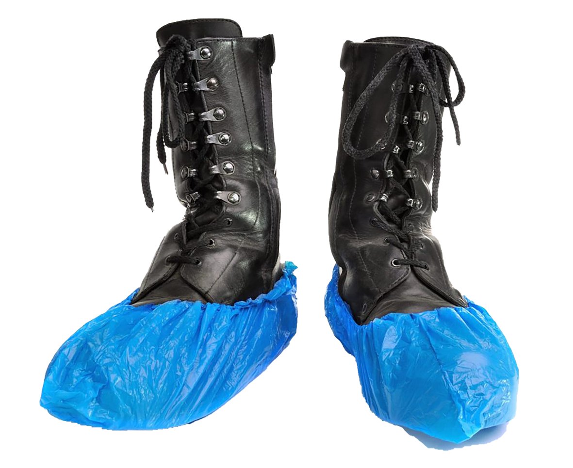 Skoskydd Premium blå L, skyddar skor mot smuts och vatten, elastiskt och bekvämt, passar för utomhusbruk.