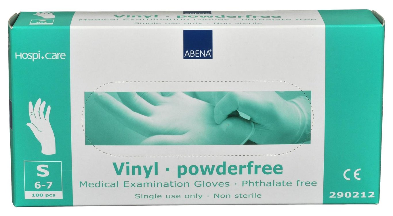 Engångshandske Abena Hospi-Care vinyl ftalat- och puderfri, storlek S