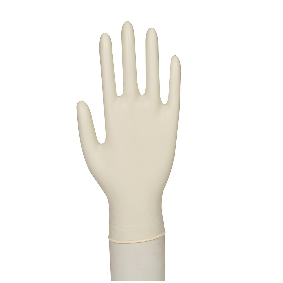 Engångshandske Abena Latex Puderfri Natur S, vit, använd för hygien och skydd