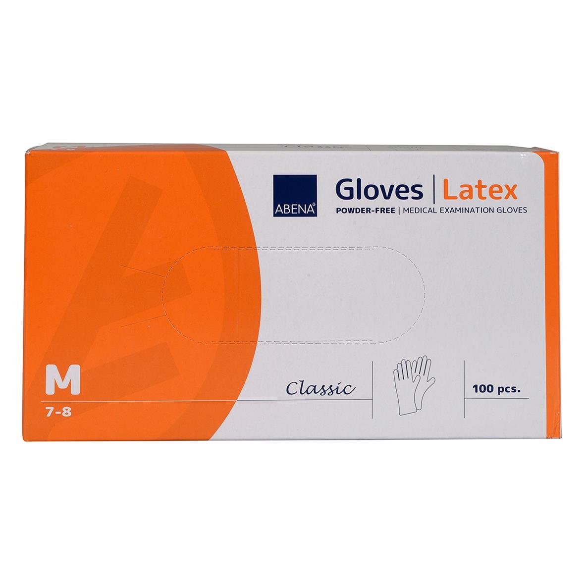 Engångshandske Abena Latex puderfri natur M, 100 st i förpackning