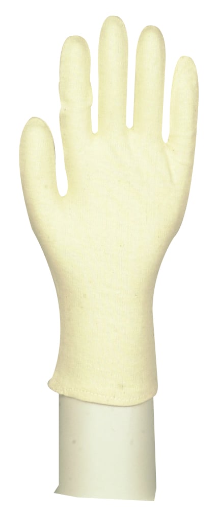 Vit bomullshandske Abena Innerhandske Tätvävd, storlek 10, 240mm