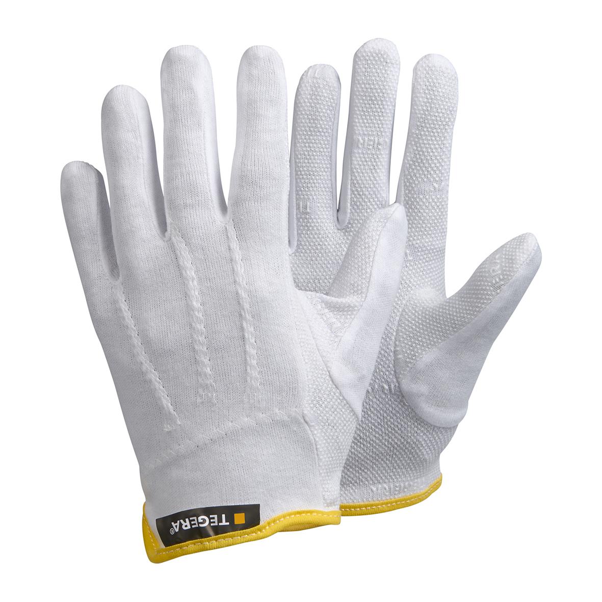 Vit textilhandske Tegera 8127 Noppor i storlek 9