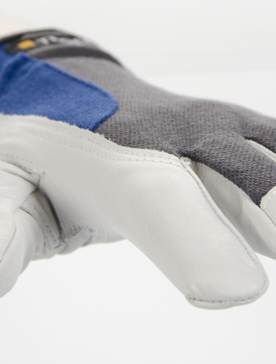 Läderhandske Tegera 888 12 med vit, grå och blå design