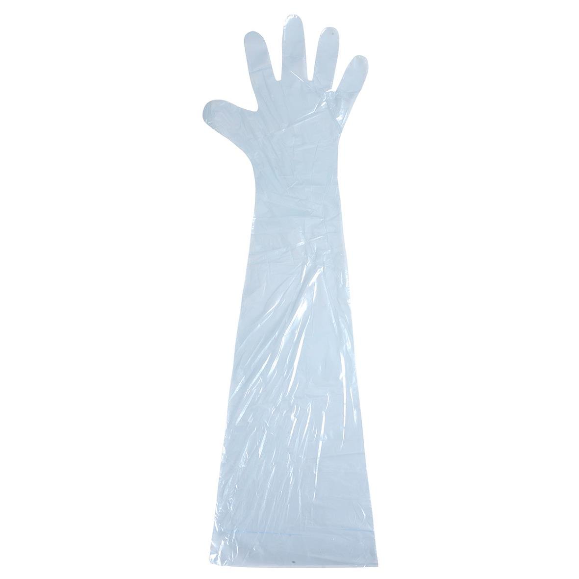 Engångshandske Abena Veterinärhandske LDPE 900mm i transparent plast