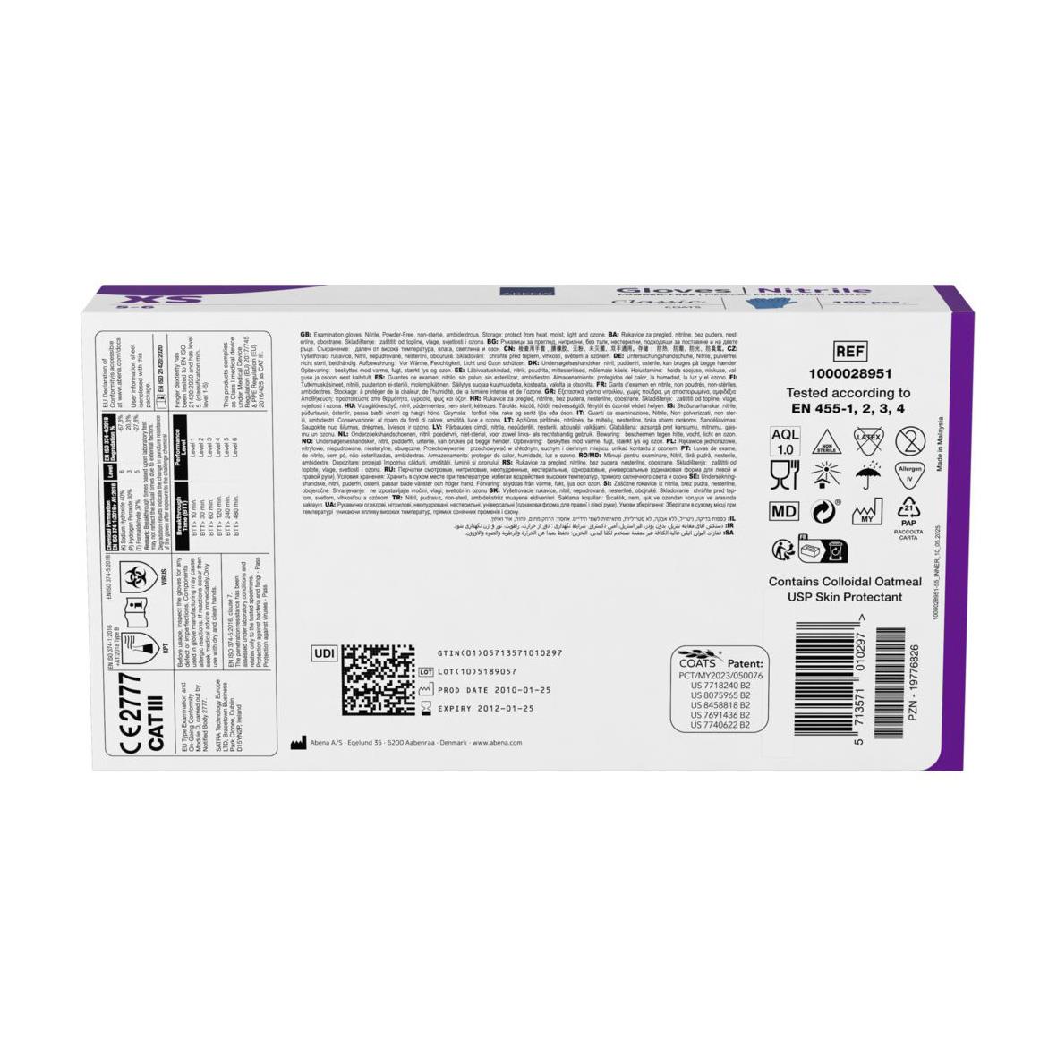 Engångshandske Abena Nitril Coats Blå XS 94101053
