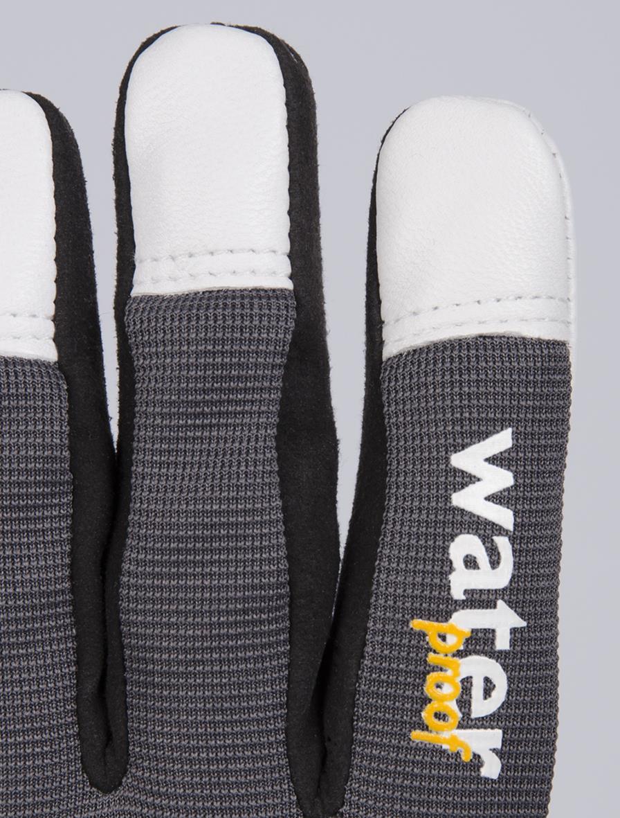 Vinterhandske Tegera 295 vattentät i grått och vitt med svart text