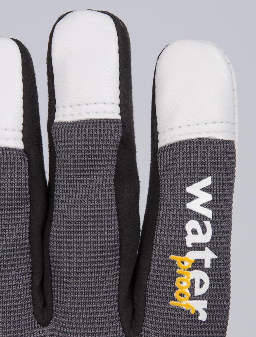 Vinterhandske Tegera 295 vattentät i storlek 11 med grå och svart design och vit vaddering på fingertopparna