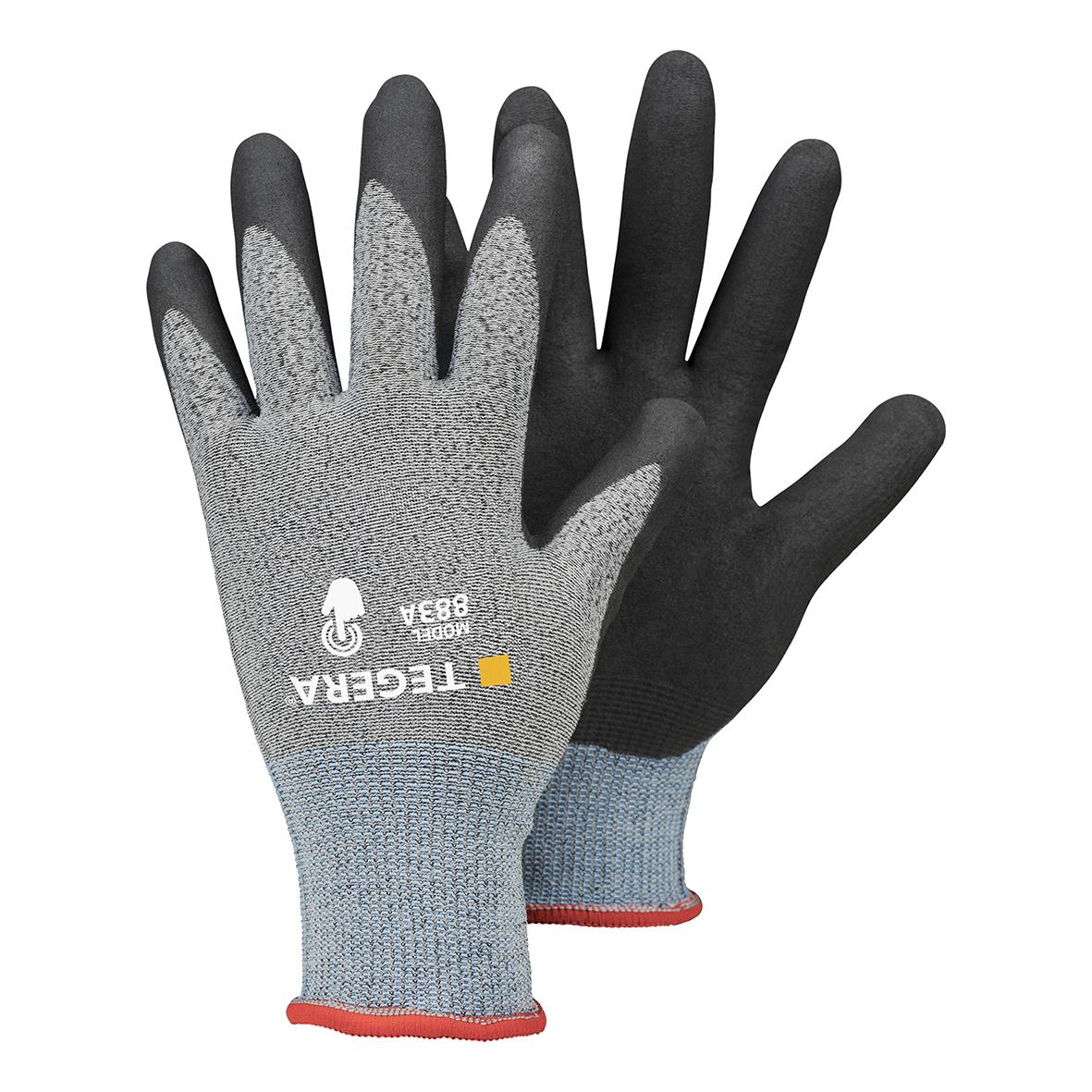 Montagehandske Tegera 833A i syntet/nitril, storlek 10, grå och svart