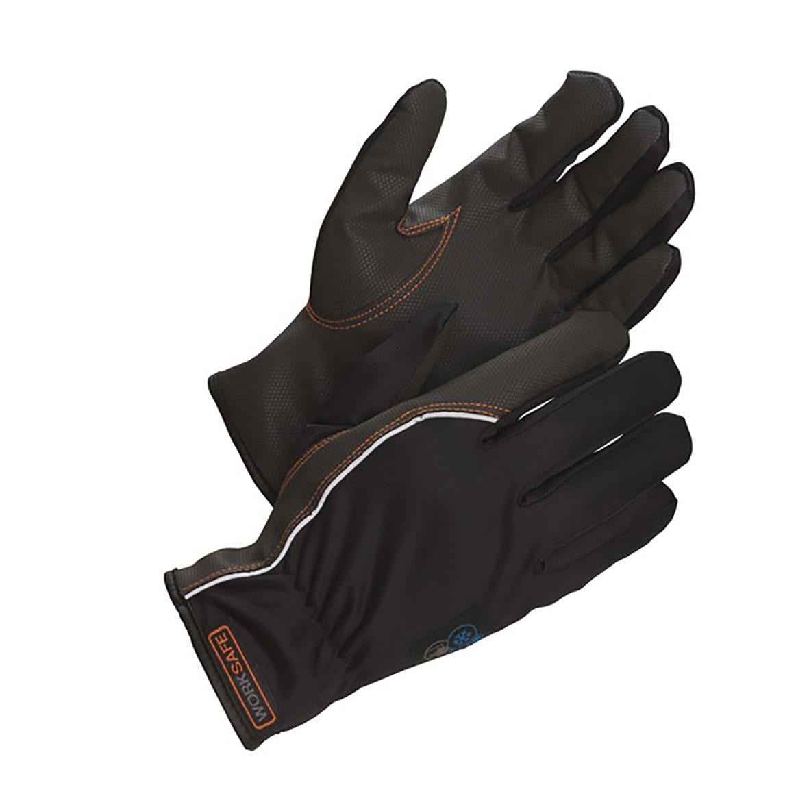 Vinterhandske Worksafe A100W PUC konstläder svart med orange söm och reflexdetalj