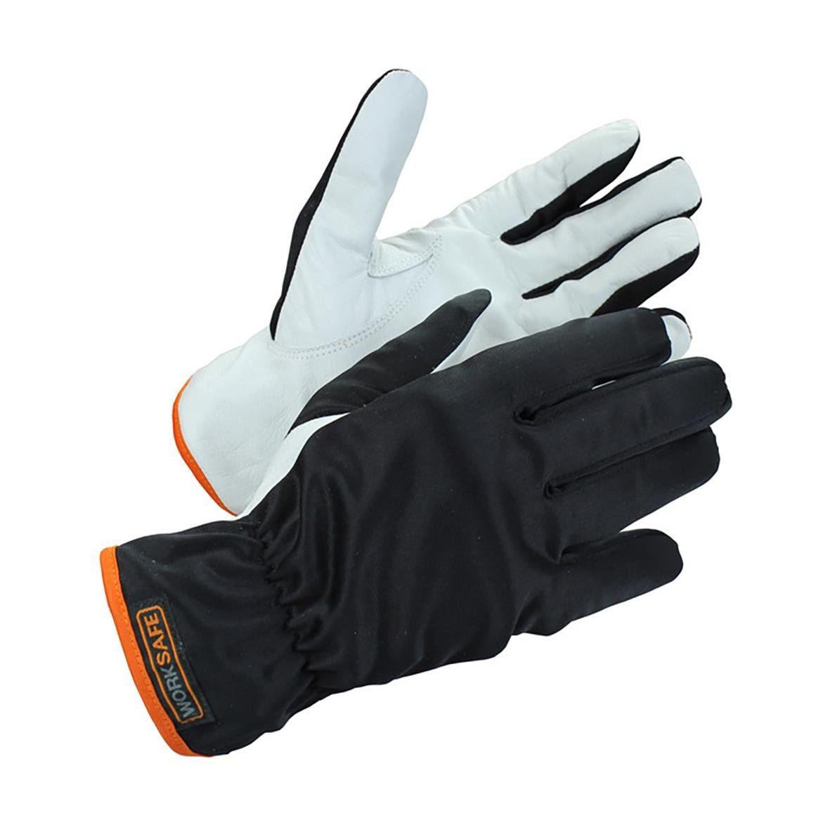 Svart och vit montagehandske Worksafe A10-109 Get, storlek 10