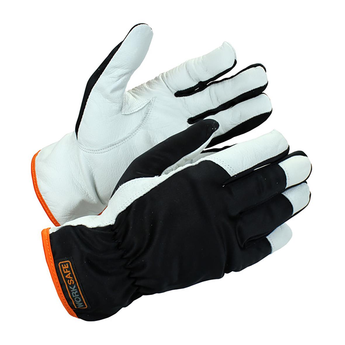 Svart och vit montagehandske Worksafe A10-122 i storlek 11