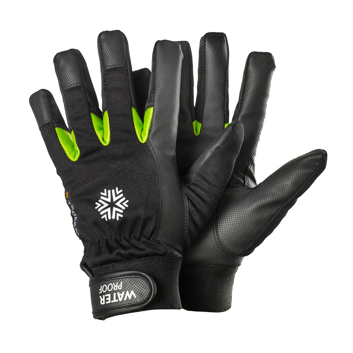 Vinterhandske Tegera 517 vattentät svart syntet med gröna detaljer