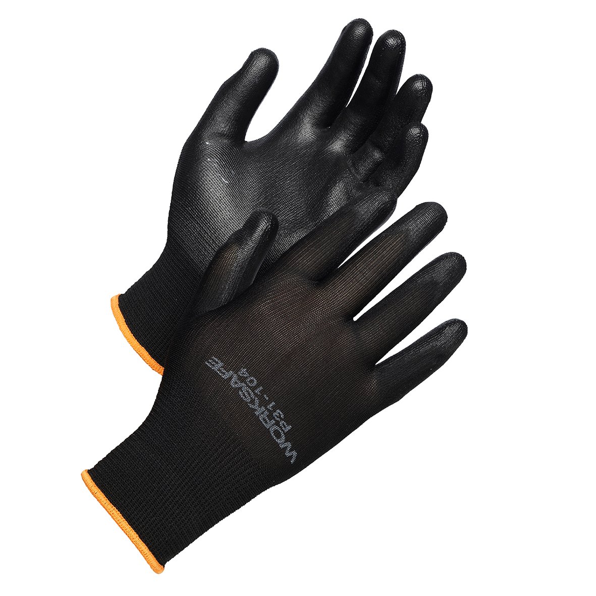 Svarta arbetshandskar Handske Worksafe P31-104 PU-doppad, storlek 7