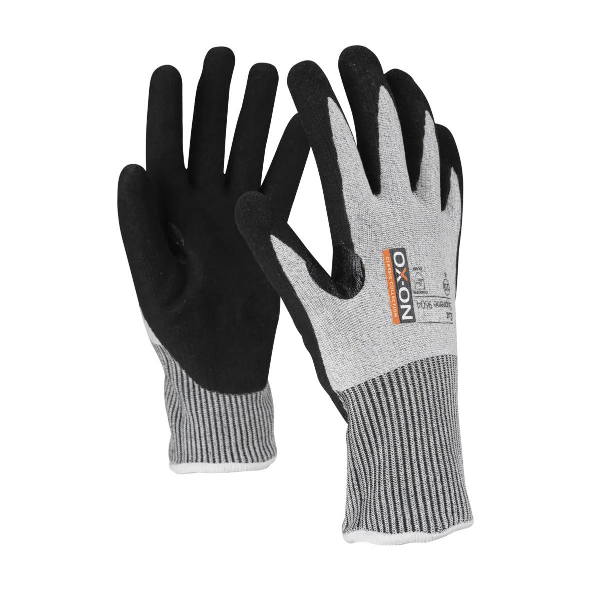 Skärskyddshandske OX-ON Cut Supreme 9604 7 med svart och grå design