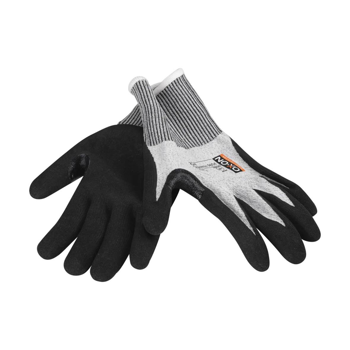 Skärskyddshandske OX-ON Cut Supreme 9604 9 i svart och grå med skyddande material