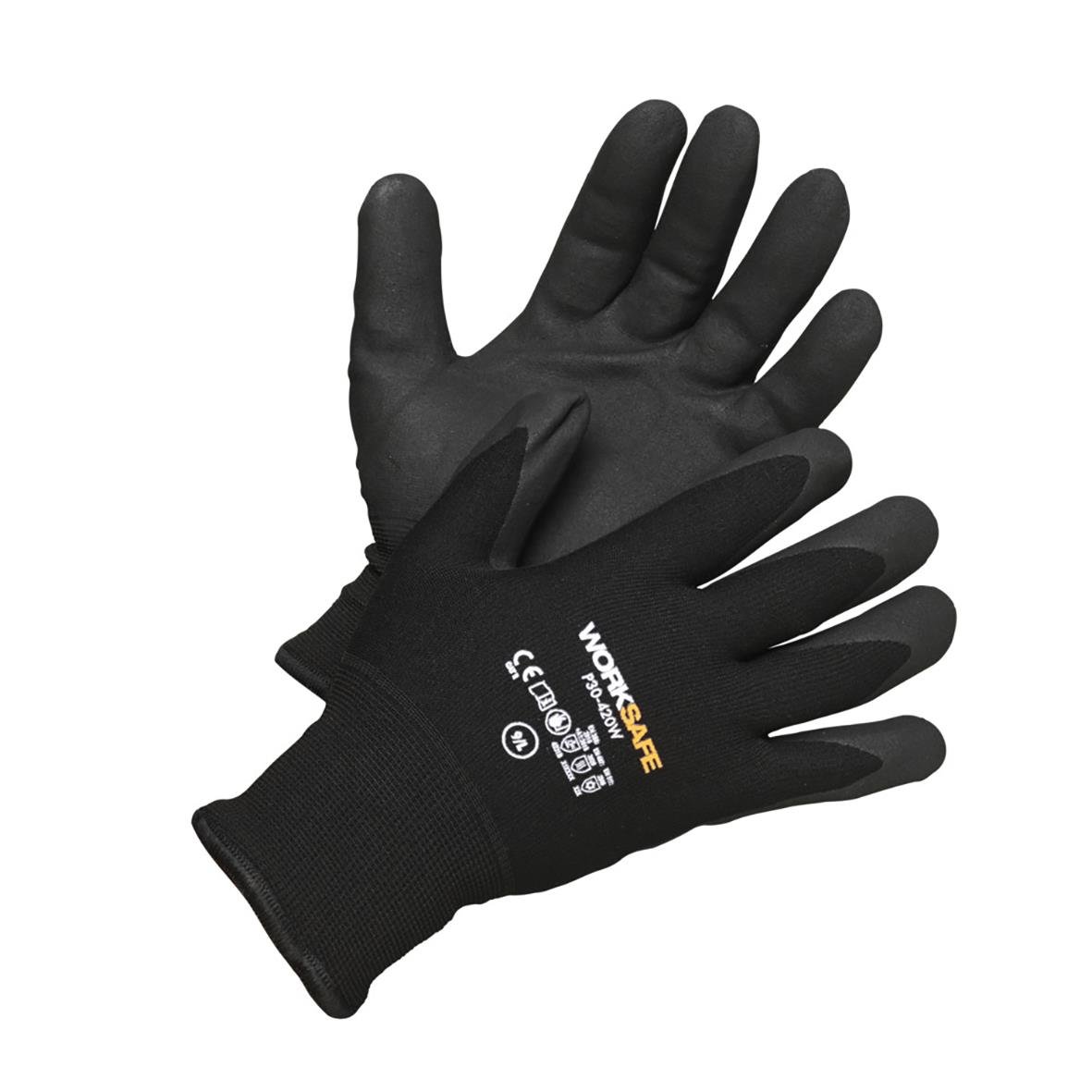 Svarta skärskyddshandskar Worksafe P30-420W 9 för skydd vid arbete