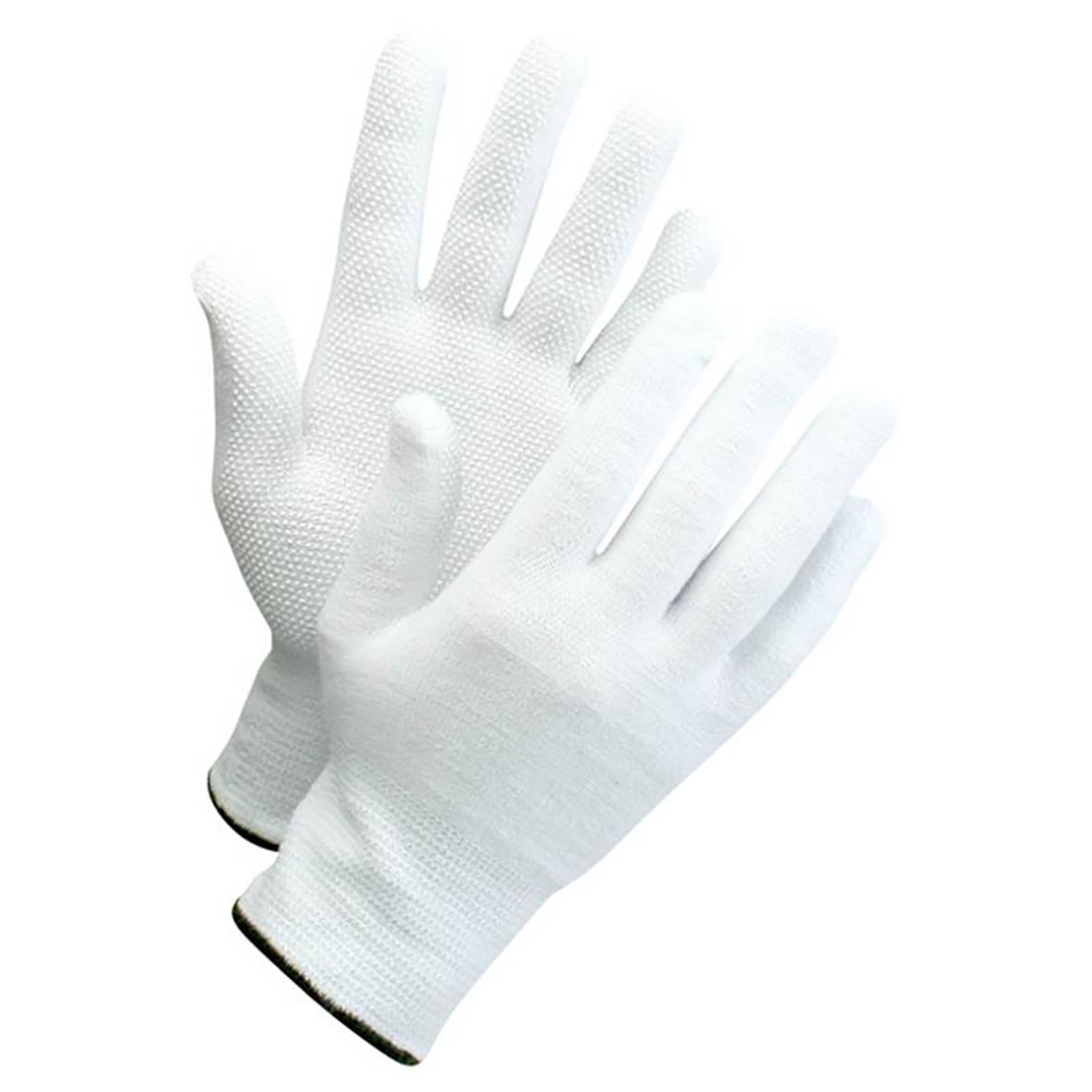 Vit textilhandske Worksafe L71-720 med noppor, storlek 6/7