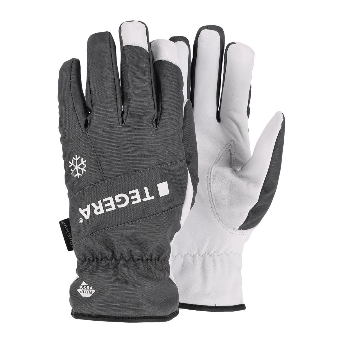 Vinterhandske Tegera 287 i grå med svart och vit design, vadderad för värme och skydd