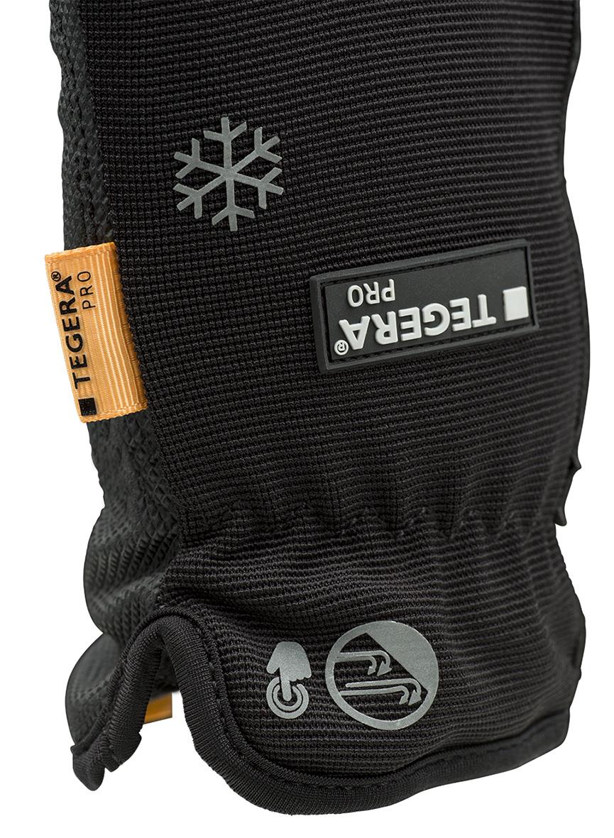 Vinterhandske Tegera 9137 i svart med snöflinga och skosymbol