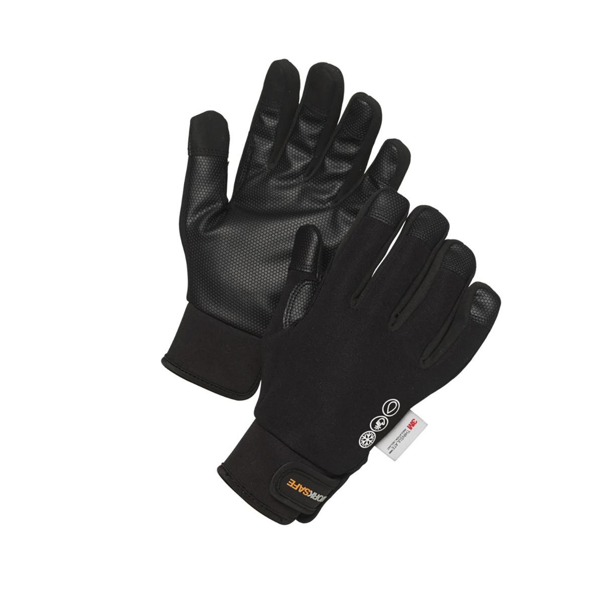 Vinterhandske Worksafe PU Pro Velcro svarta, slitstarka och vattentäta arbetshandskar