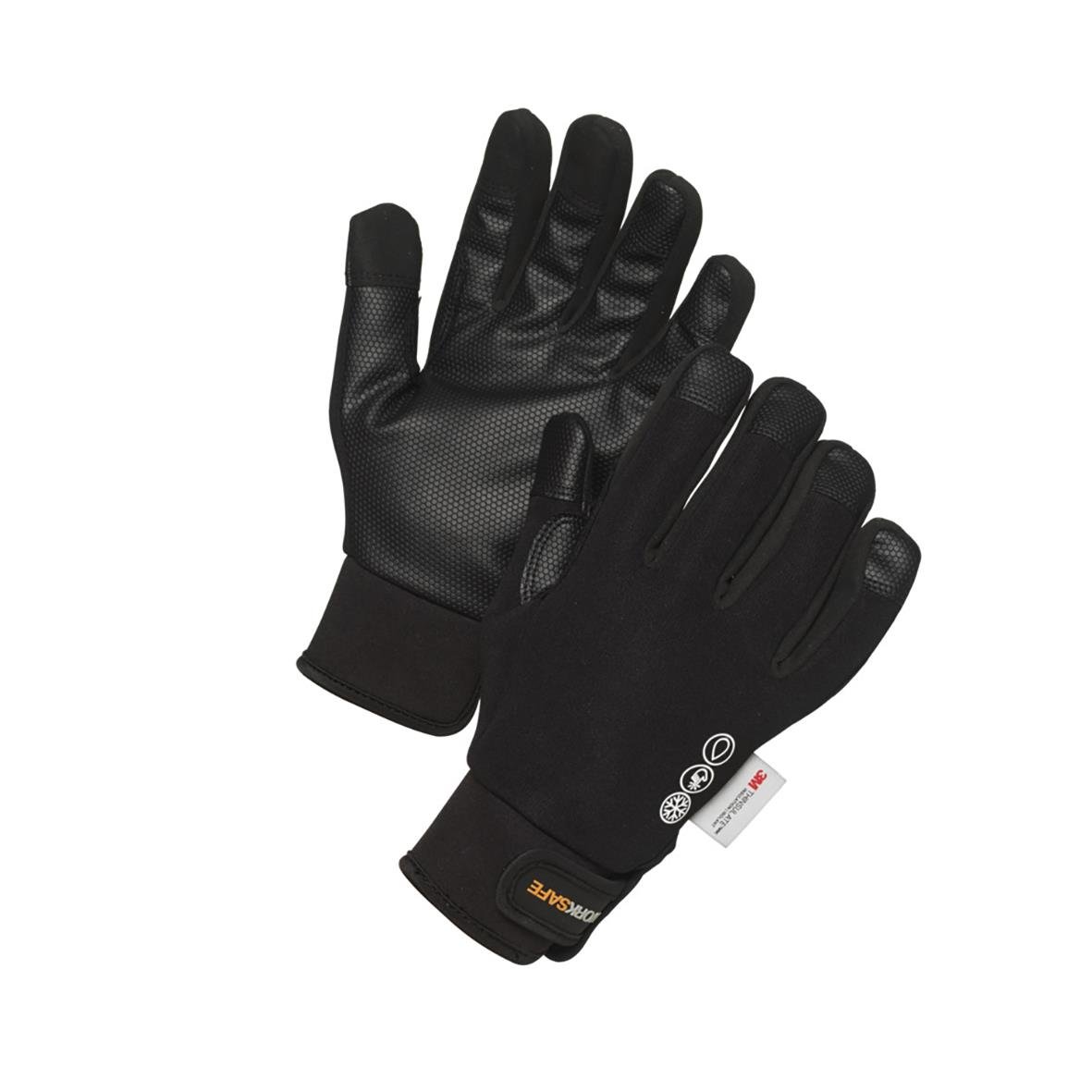 Vinterhandske Worksafe PU Pro Velcro svarta, slitstarka och vattentäta arbetshandskar