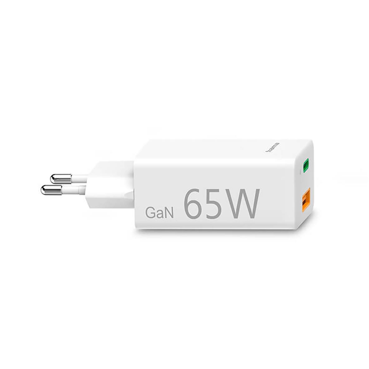 Väggladdare Hama GaN PD 65W med USB-C och USB-A-port