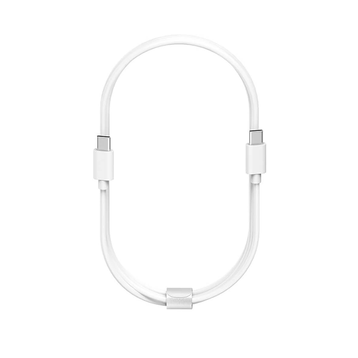 Väggladdare Hama GaN PD 65W med USB-C och USB-A-port samt en vit laddningskabel