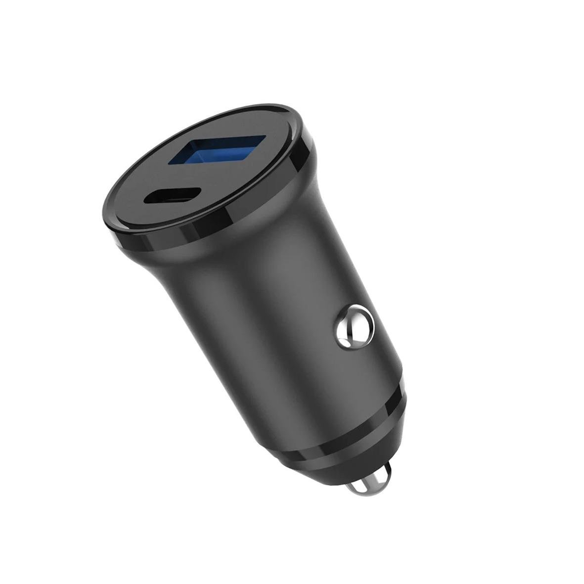 Biladdare Gear 12/24V med USB-C och USB-A, 30W + 18W, kompakt design