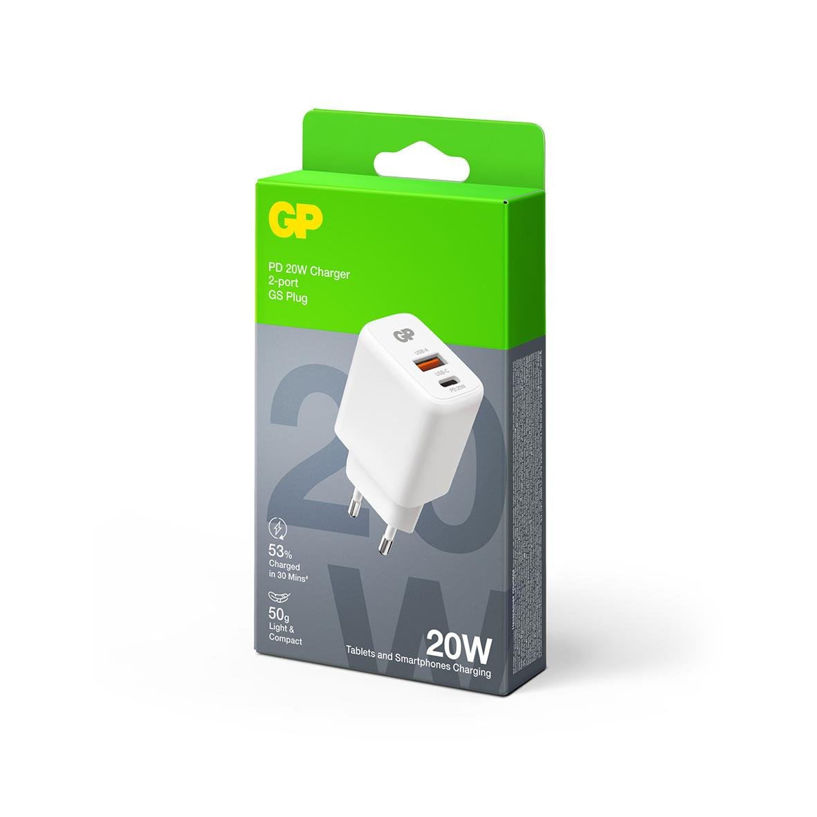 Väggladdare GP WM2B PD 20W USB-A + USB-C 95010017_3