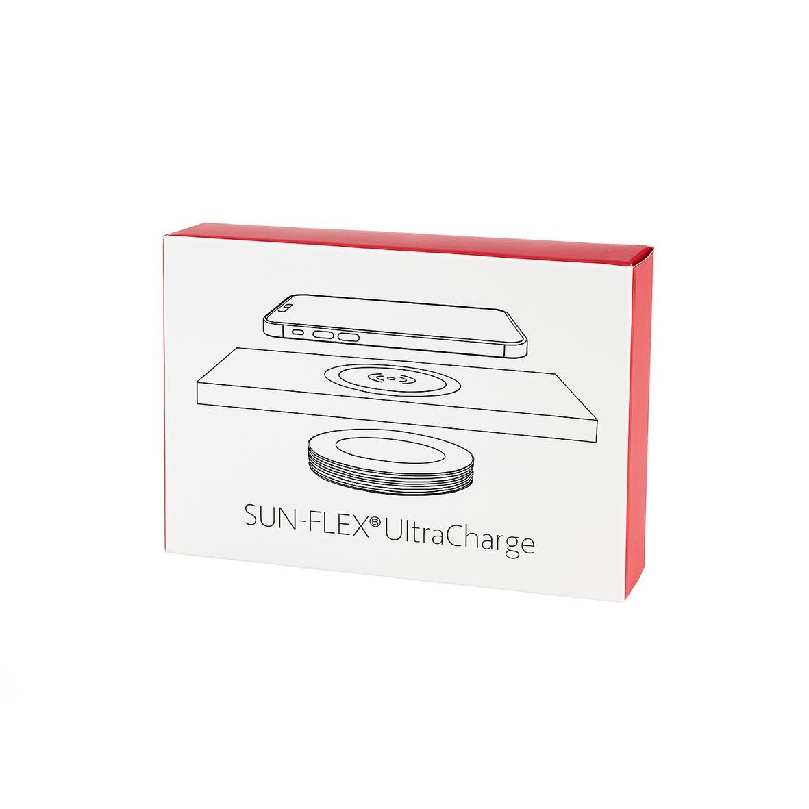 Mobilladdare Sun-Flex UltraCharge i vit och svart design i förpackning