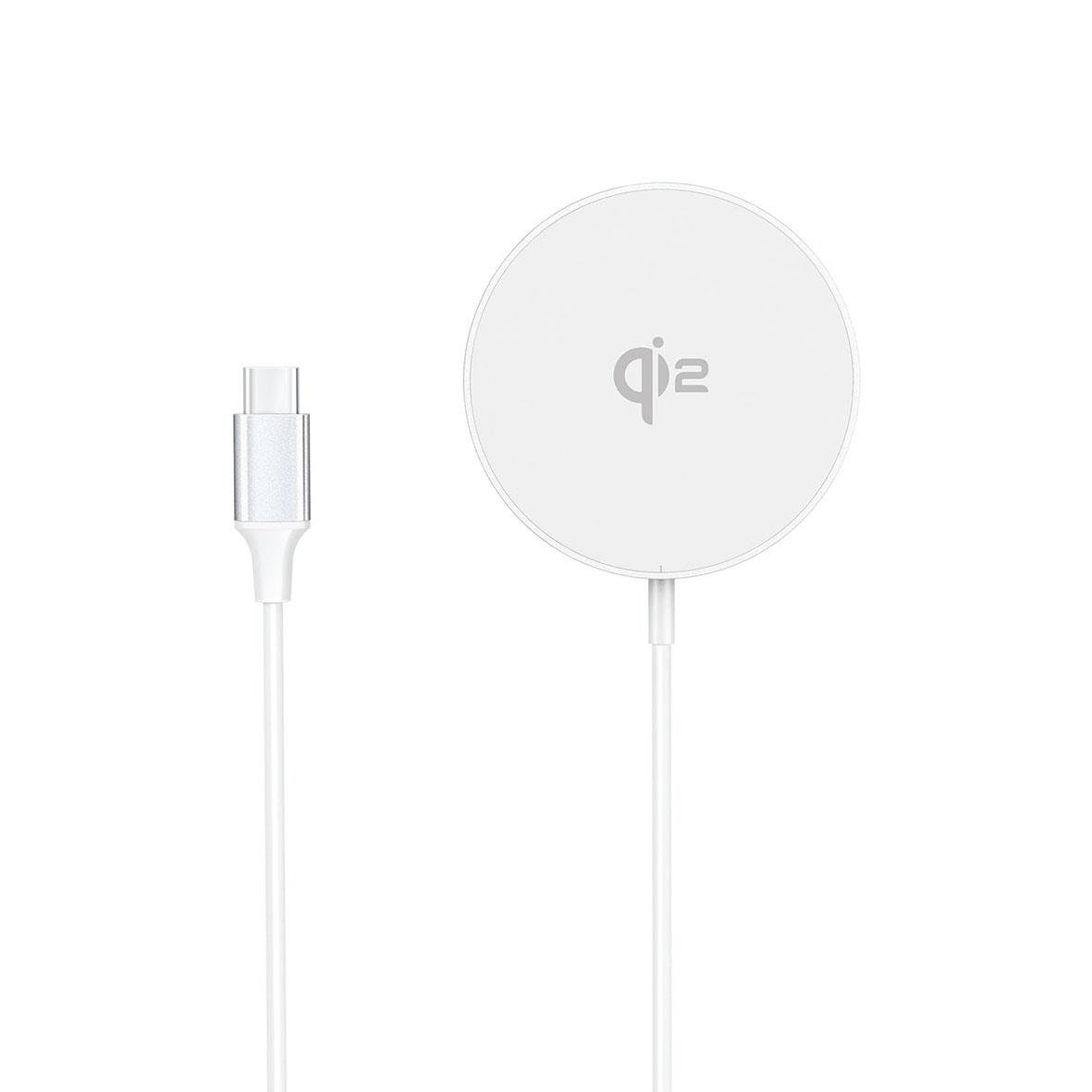 Trådlös mobilladdare Qi2 med snabbladdning 15W och kabel