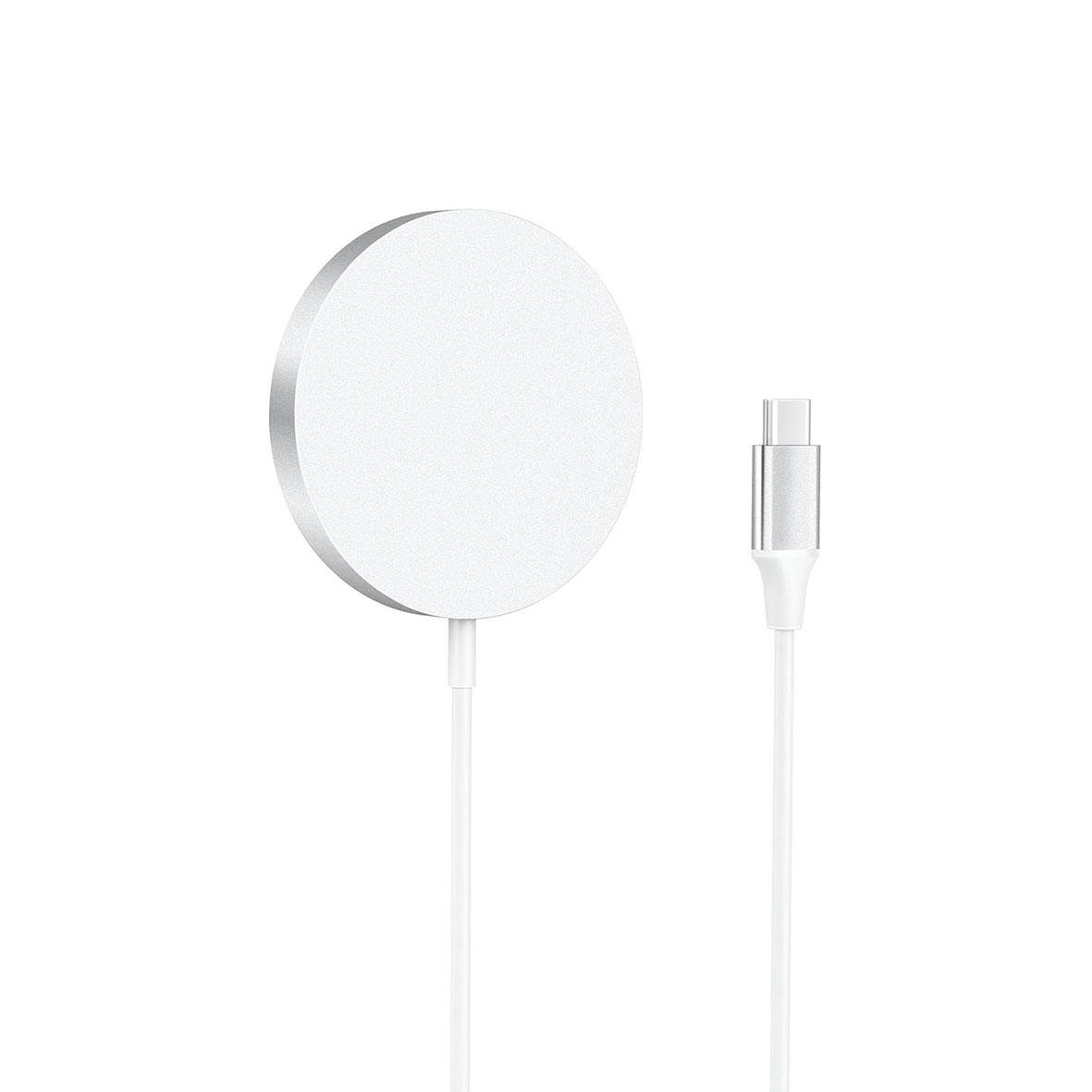 Trådlös mobilladdare Gear Qi2 med snabbladdning 15W, rund design och USB-C kabel