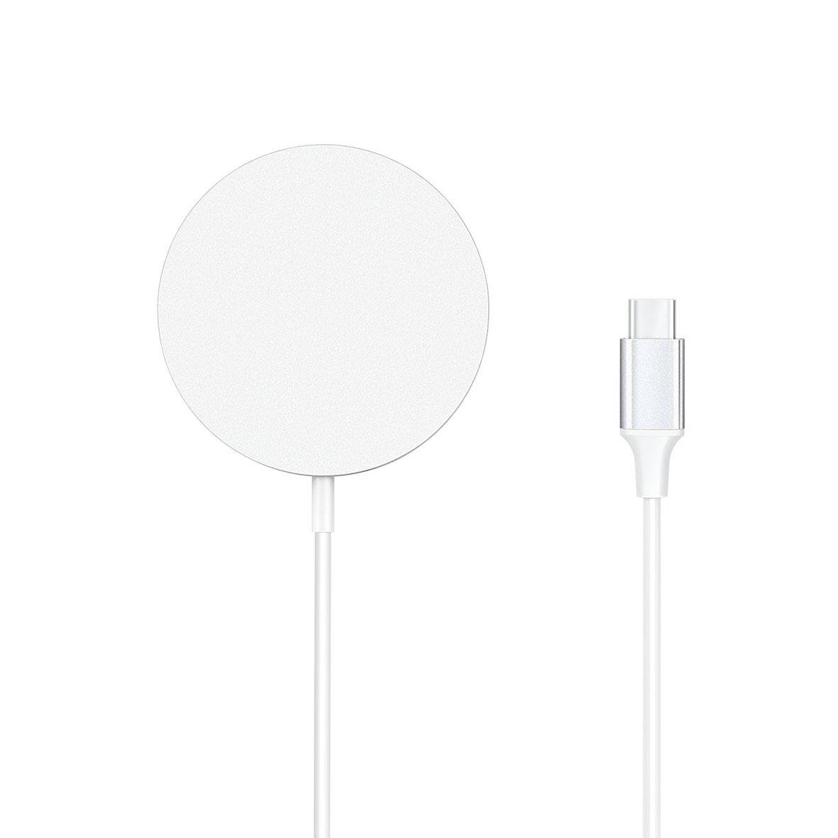 Trådlös mobilladdare Gear Qi2 med snabbladdning 15W, rund design och USB-C kabel