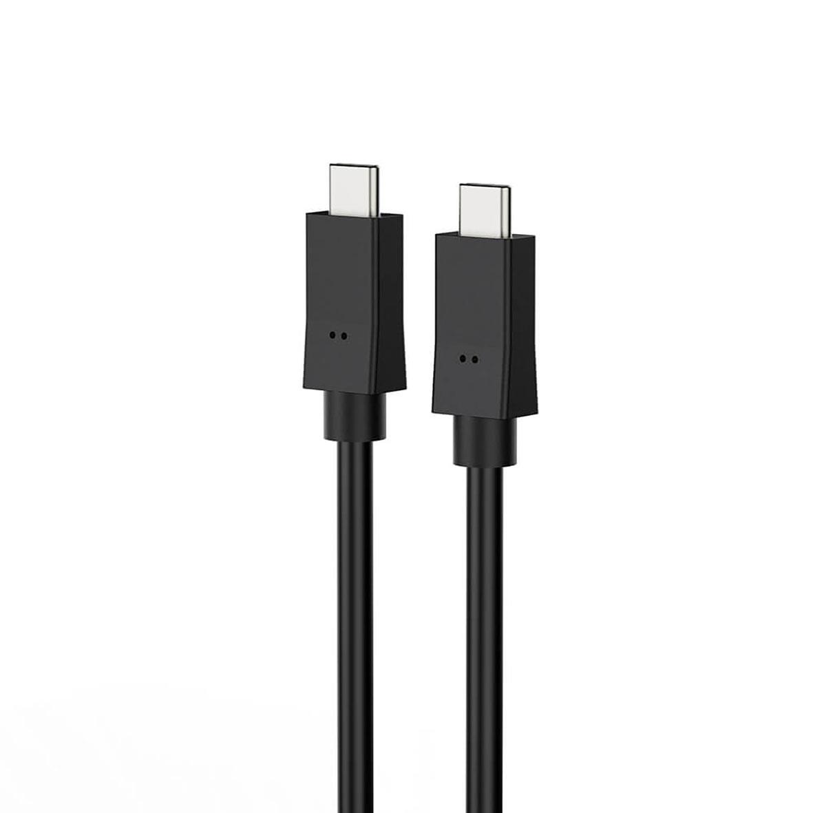 Svart USB-C till USB-C kabel 1,5m med snabb laddning och dataöverföring