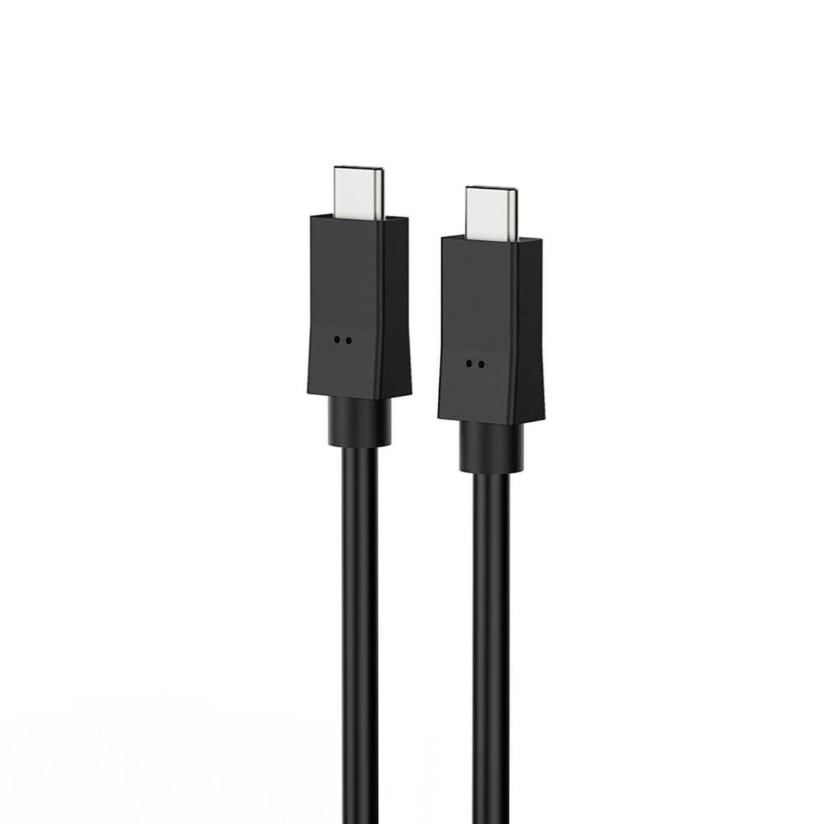 Svart USB-C till USB-C kabel 1,5m med snabb laddning och dataöverföring