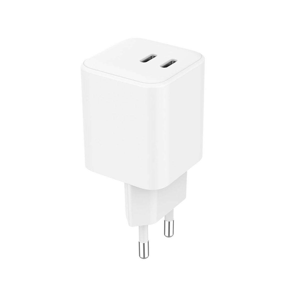 Väggladdare Gear med 2 USB-C-portar och 65W effekt i vitt