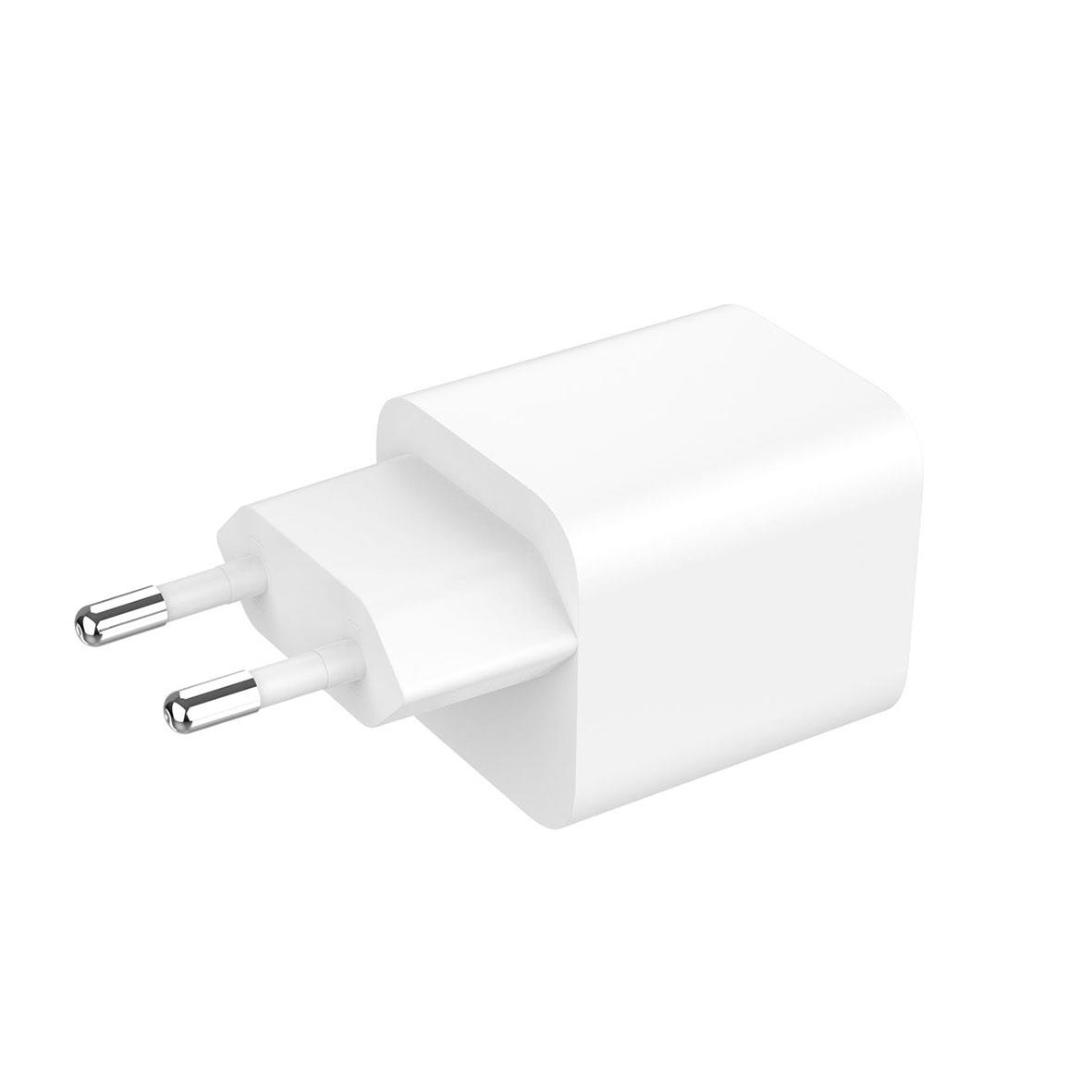 Väggladdare med 2 USB-C-portar, 65W, vit, för snabb laddning