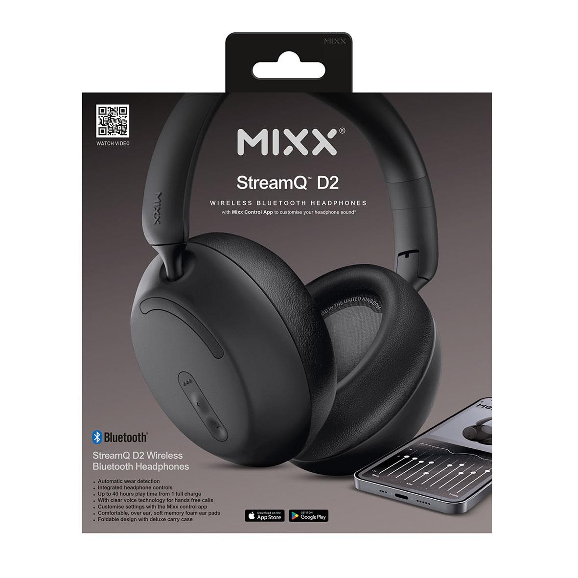 Hörlurar Mixx StreamQ D2 Over-Ear Trådlös Bluetooth Svart