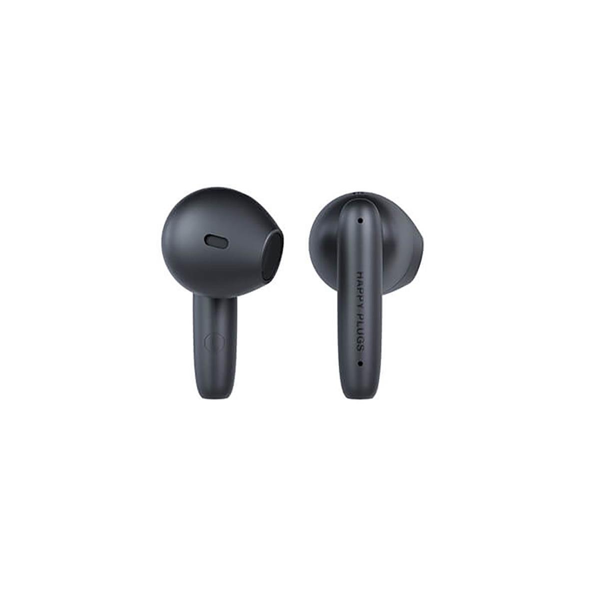 Svarta trådlösa hörlurar Happy Plugs Joy Lite i örat