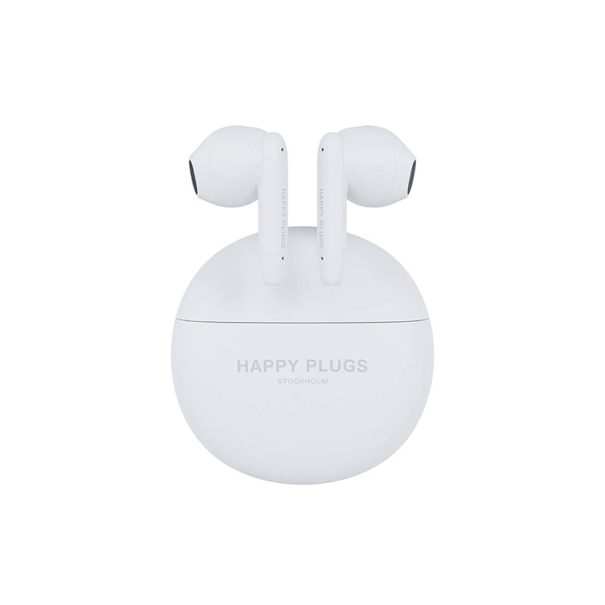 Hörlurar Happy Plugs Joy Lite Vit i laddningsetui