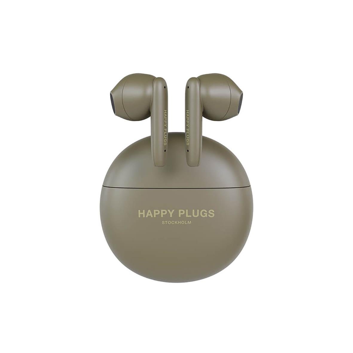 Hörlurar Happy Plugs Joy Lite i grönt med laddningsetui