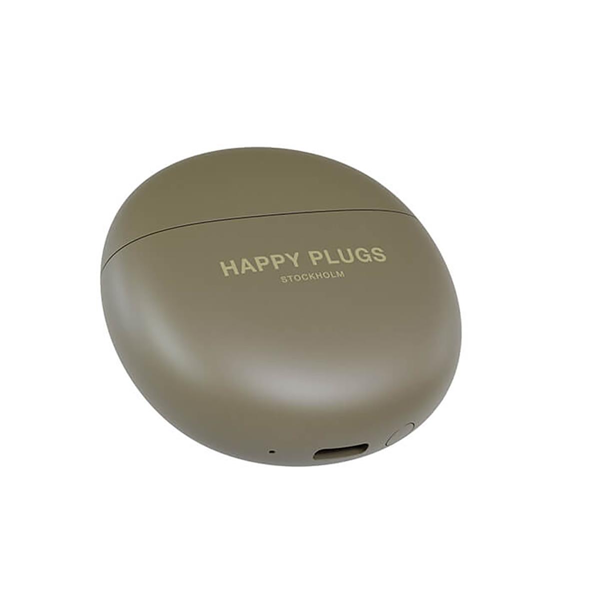 Hörlurar Happy Plugs Joy Lite Grön i rund fodral