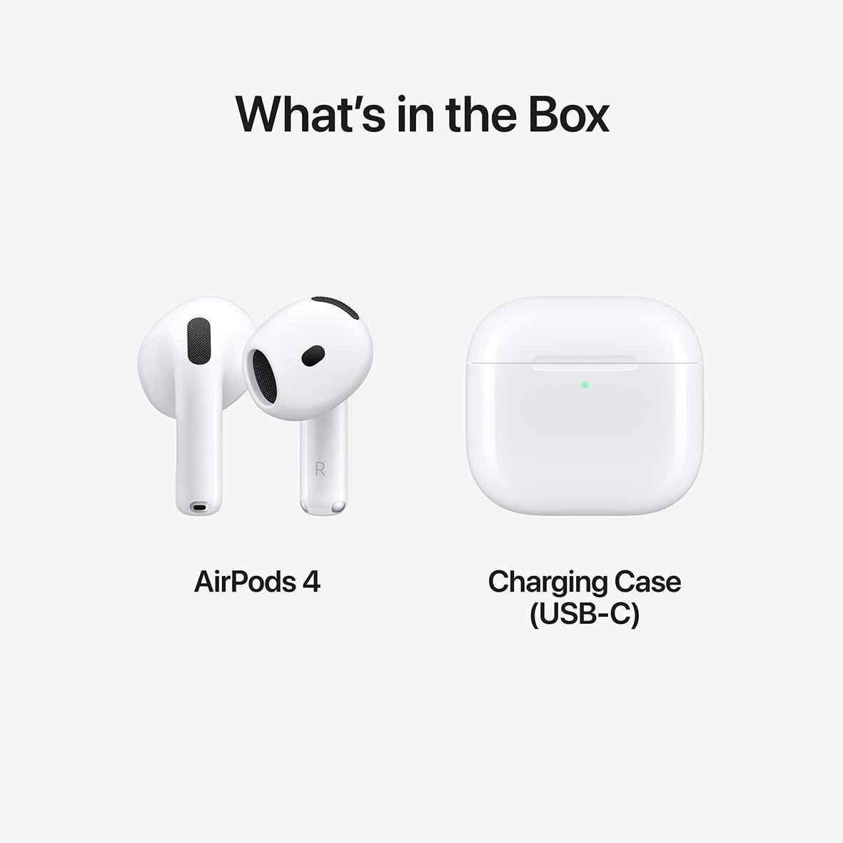 Apple AirPods 4 med laddningsetui och USB-C laddningscase