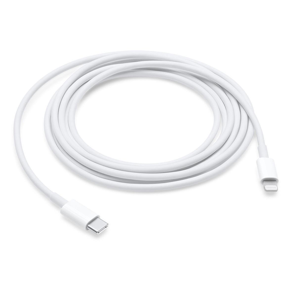 Laddkabel Apple USB-C till Lightning 2m, vit, ihoprullad