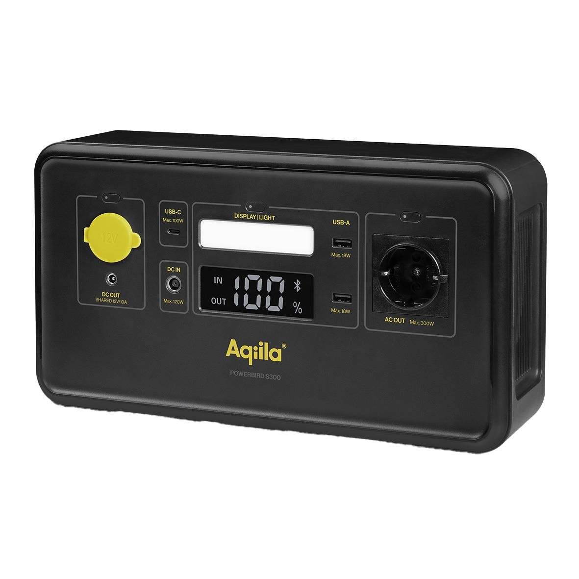 Powerstation Aqila Powerbird S300 294Wh / 300W med digital display och kontrollknappar