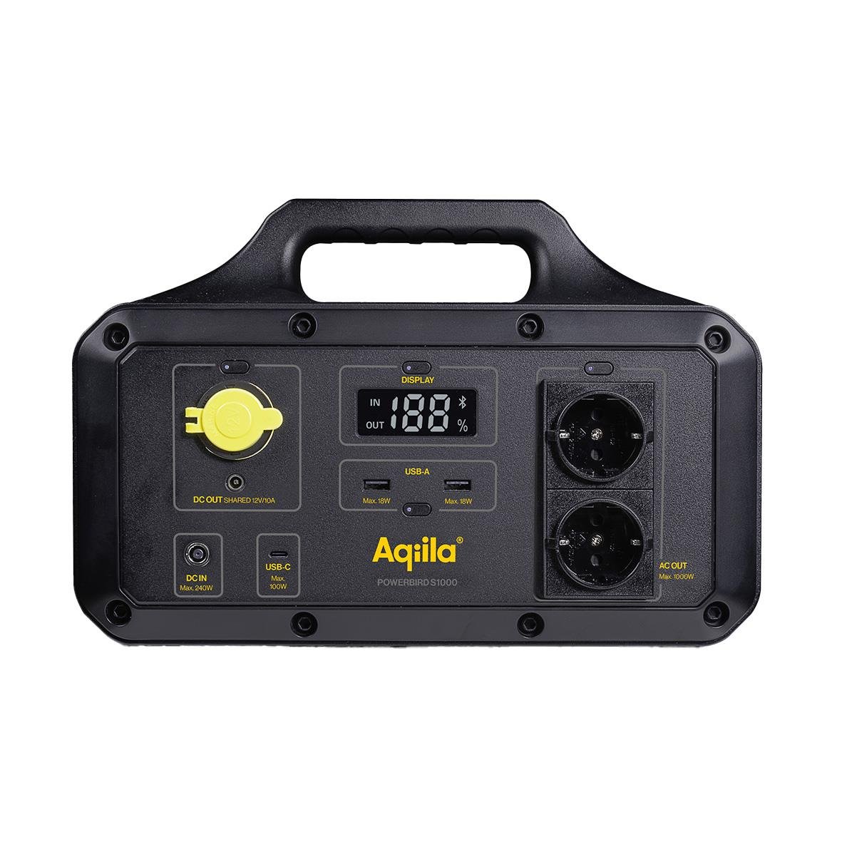 Powerstation Aqiila Powerbird S1000 med 768Wh/1000W, digital display och flera utgångar