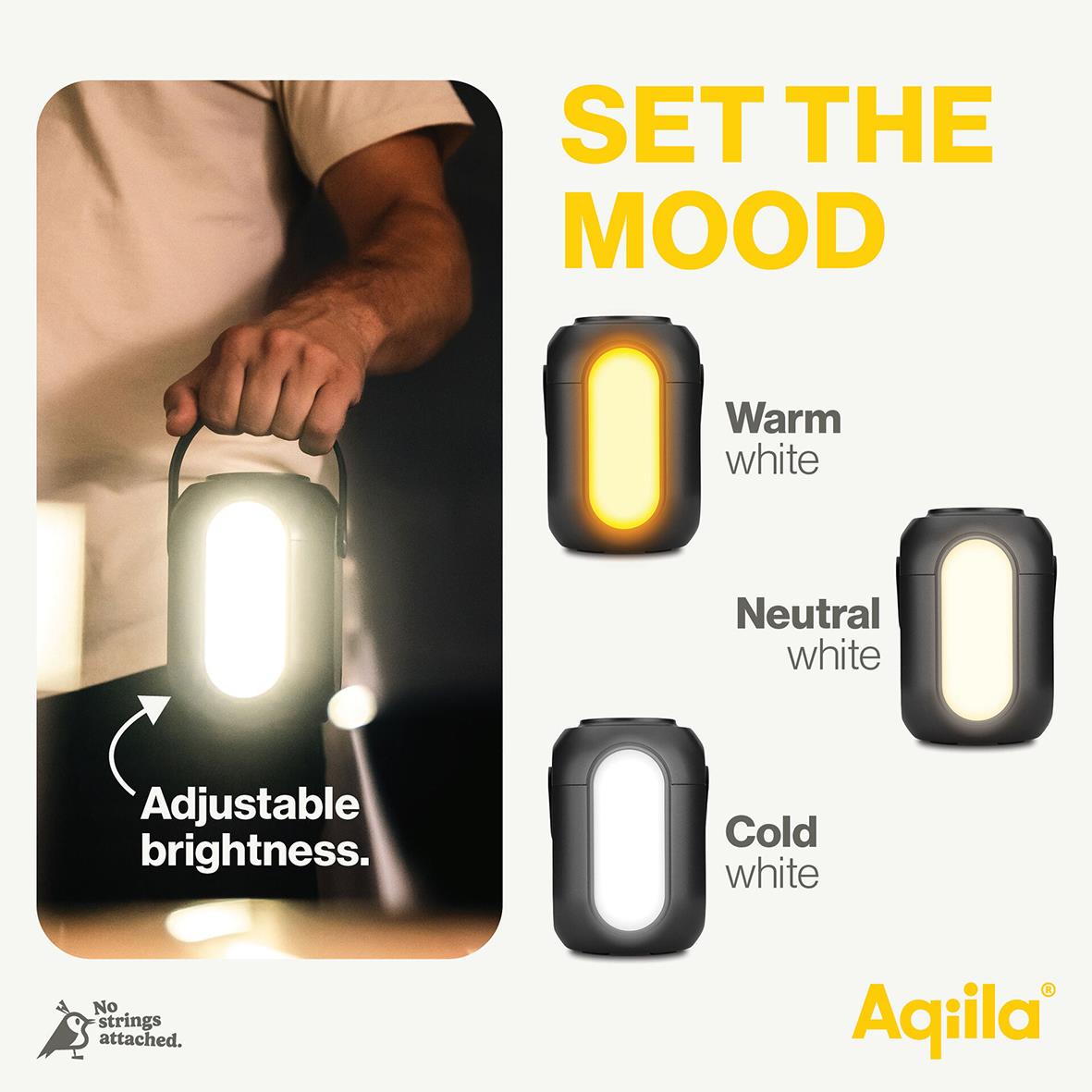 Powerstation Aqiila Powerbird S140 med justerbar ljusstyrka i varmt, neutralt och kallt vitt läge