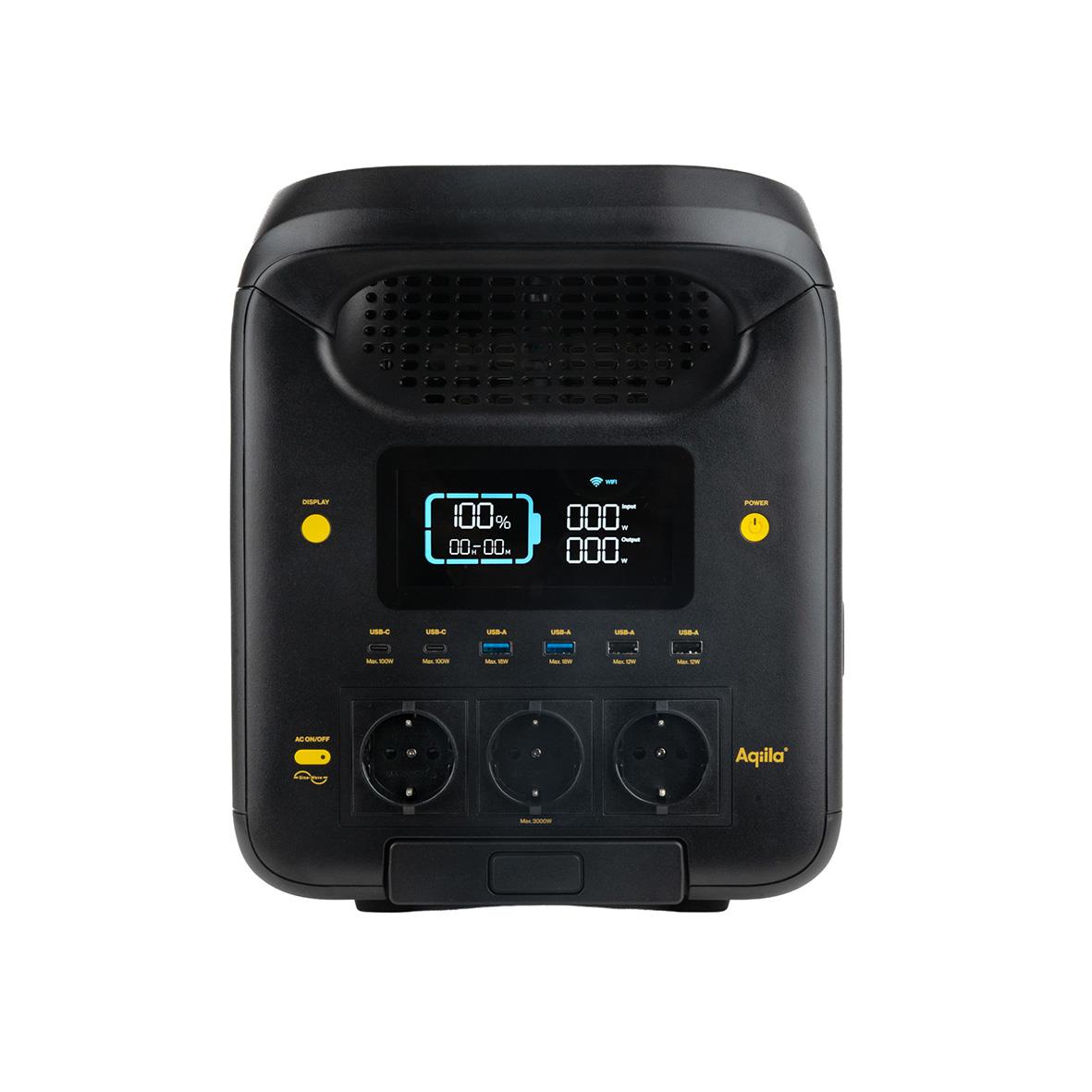 Powerstation Aquila Powebird S3000V2 3000W med digital display och flera uttag
