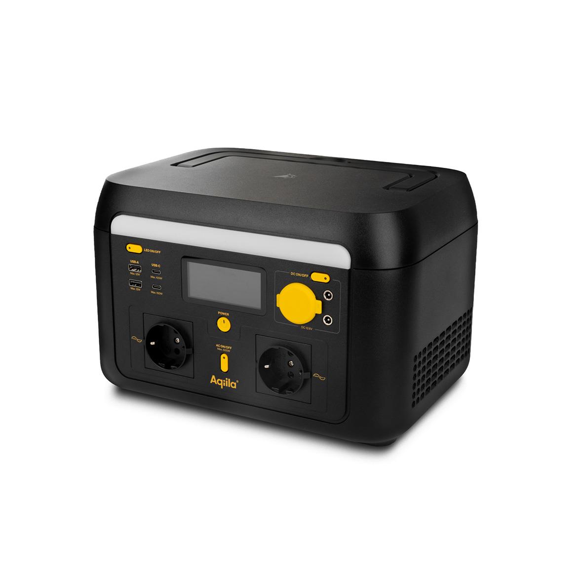 Powerstation Aqiila Powebird S600V2 600W svart portabel kraftstation