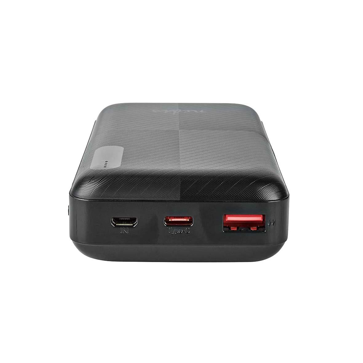 Powerbank Nedis 20000mAh svart med USB-portar